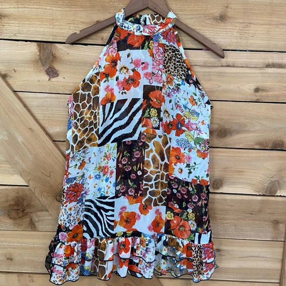 Tops | Boho Halter Top Flowy Tunic With Ruffles | Poshmark